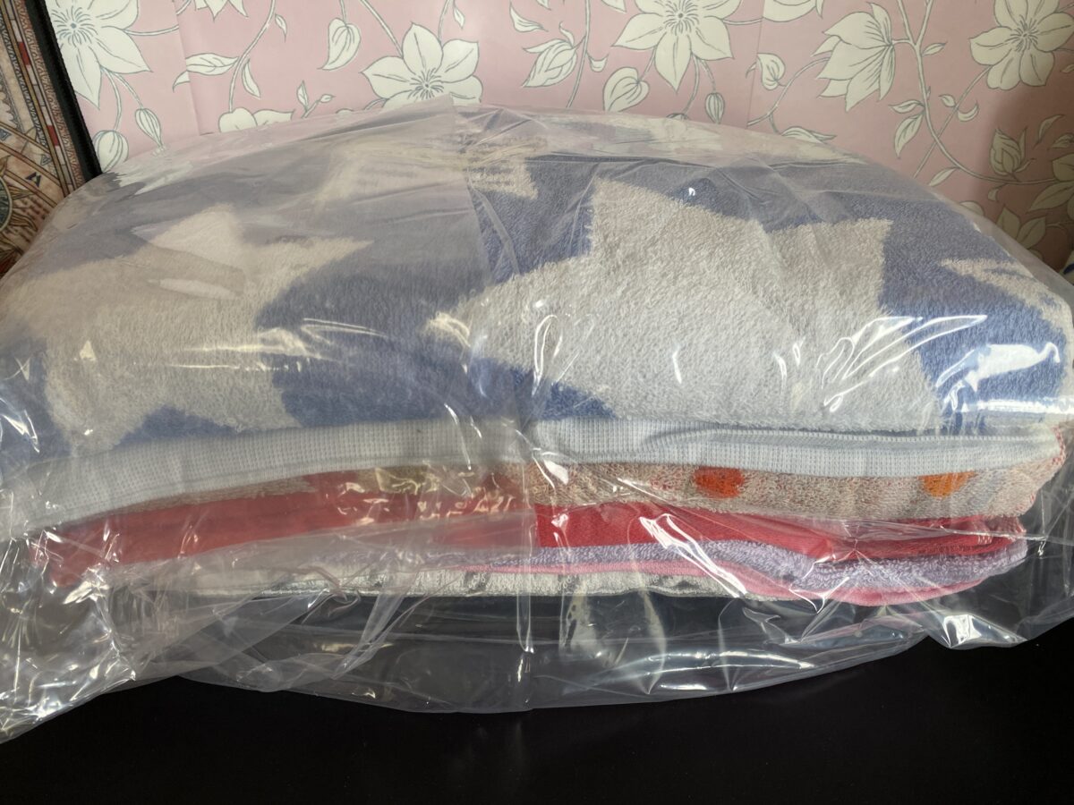 一袋にまとめられたタオル福袋