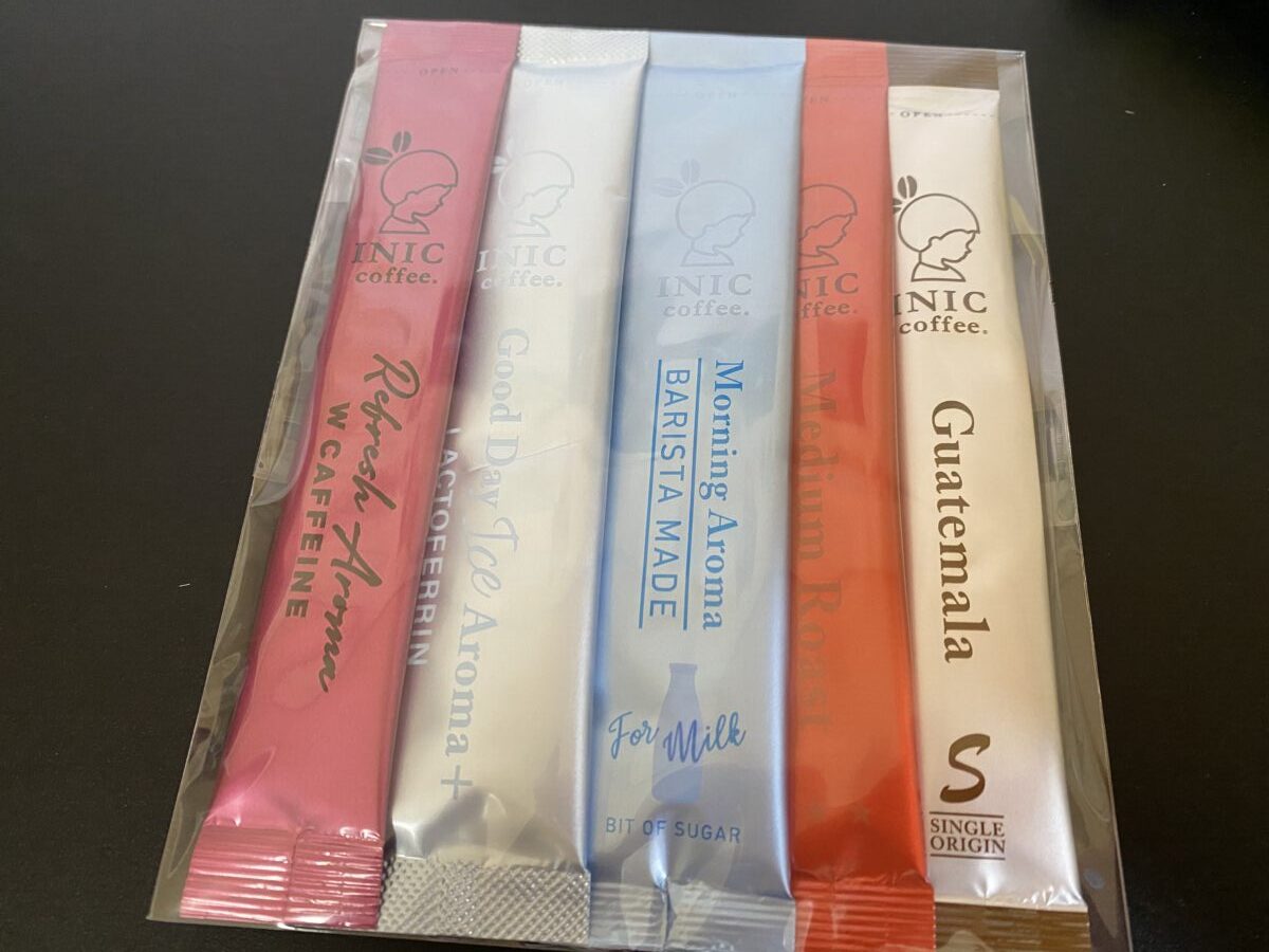 カフェメゾンに入っていた5種類の粉コーヒー「イニックコーヒー」